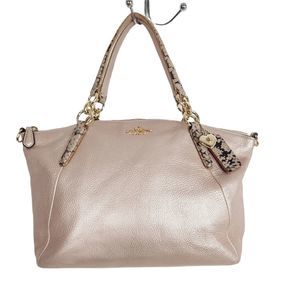 Coach Kelsie mini Satchel rose gold snake